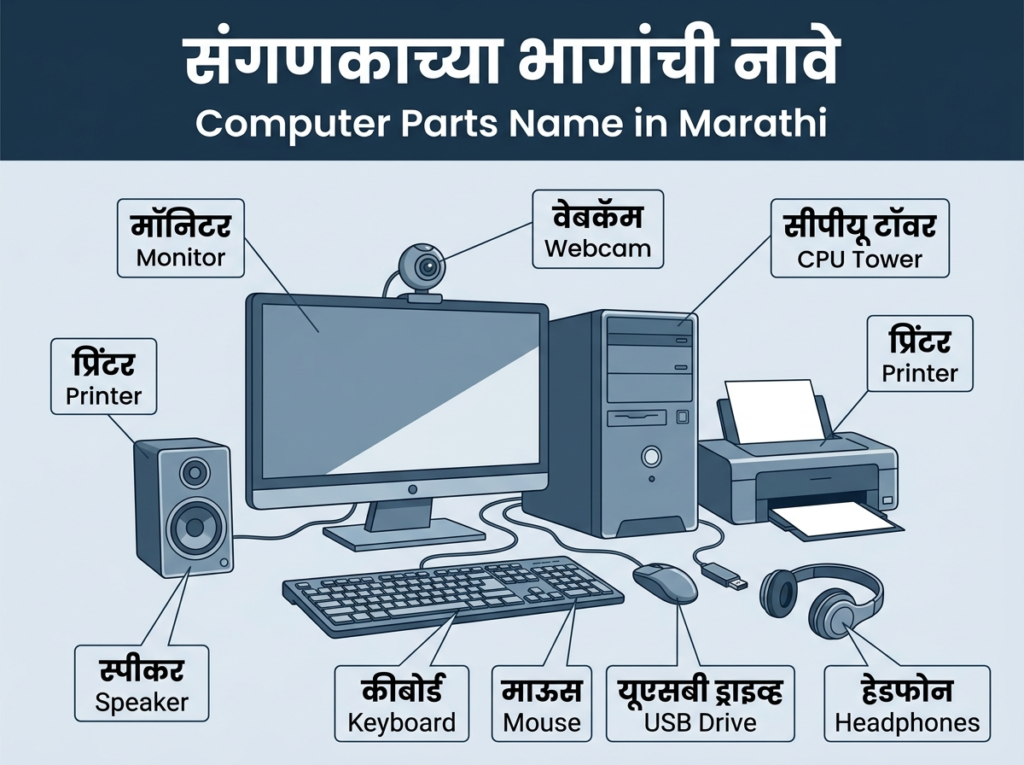 Computer Parts Name in Marathi