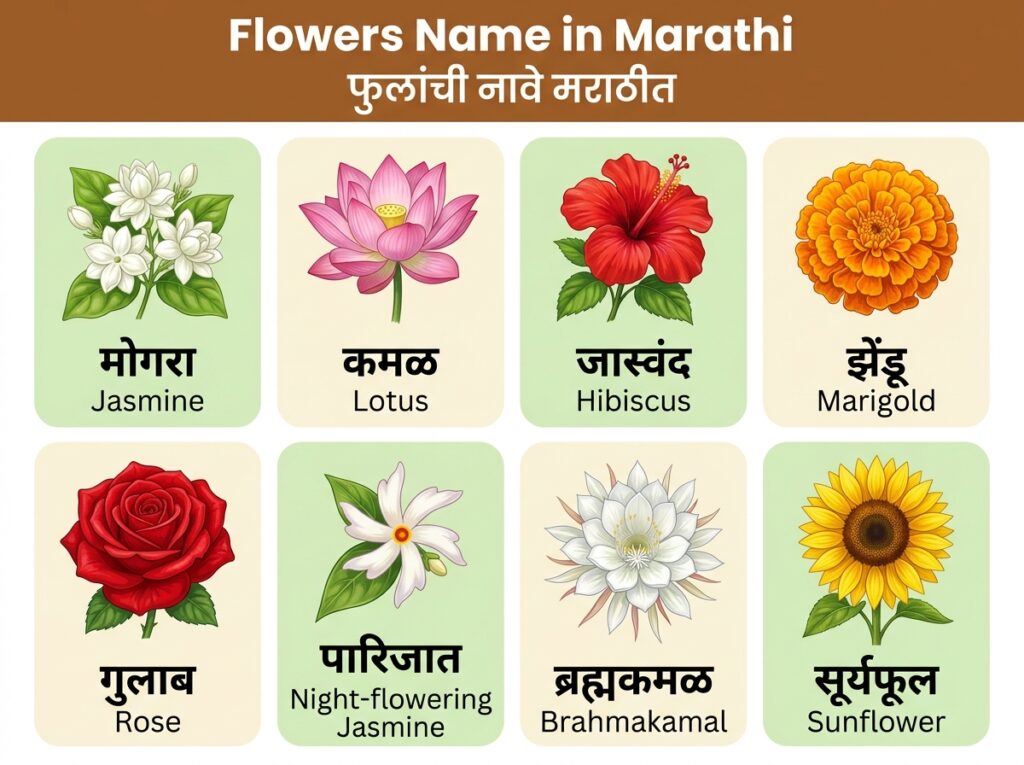 Flowers Name in Marathi