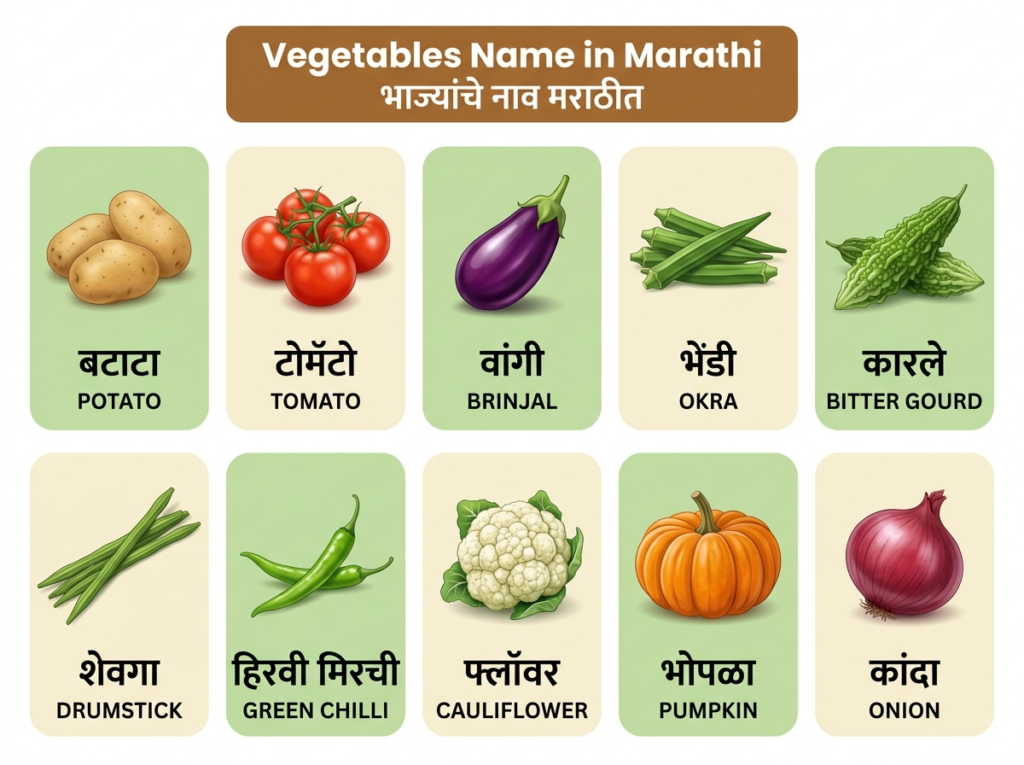 Vegetables Name in Marathi